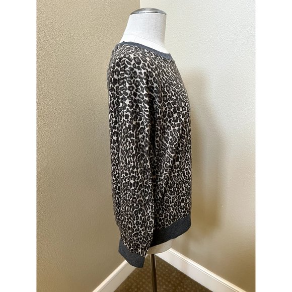 SPLENDID Women's Sweater Long Sleeve Leopard Print Size LARGE - Picture 2 of 4